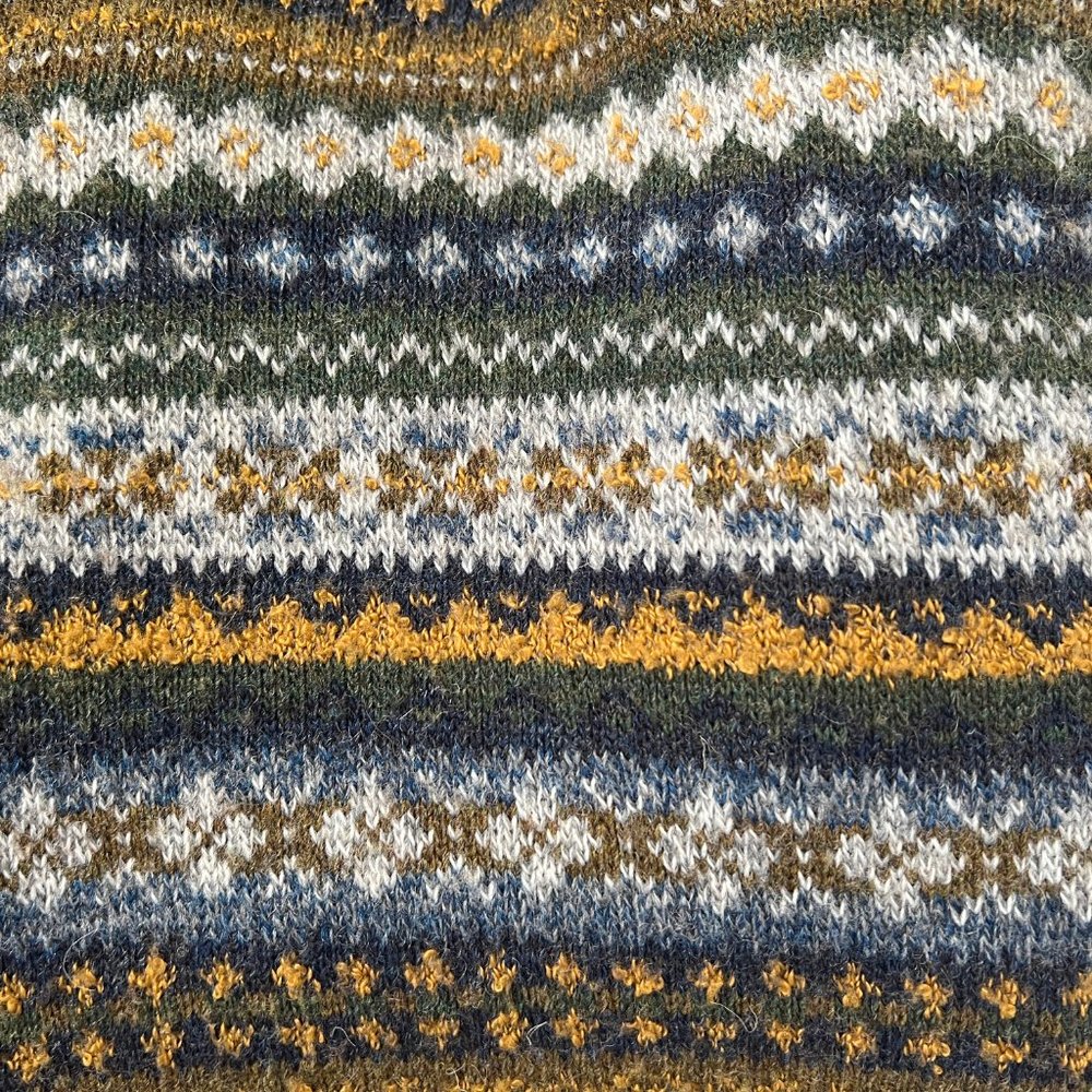 Vintage Fair Isle Knit Oversized Long Cardigan Sweater Scandinavian Cozy 90s Y2K - Picture 6 of 7